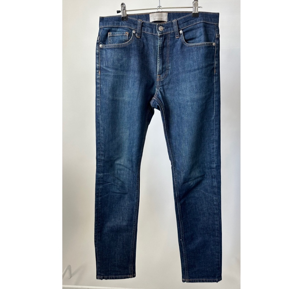 EVERLANE Denim Straight Leg Jeans Regular Rise / Dark Blue Wash- 31 x 32